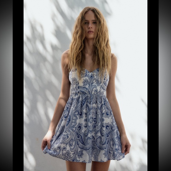 PRINTED SHORT DRESS - Picture 5 of 10